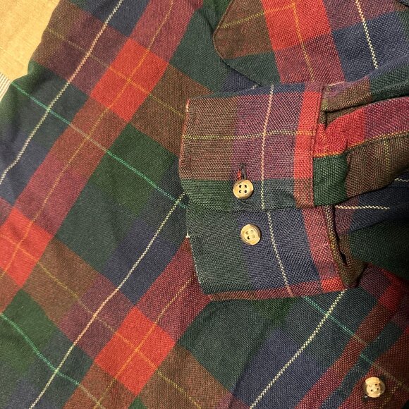 Northwest Territory Casual Button Down Mens Large Red Plaid Rugged Flannel Shirt - Picture 8 of 10